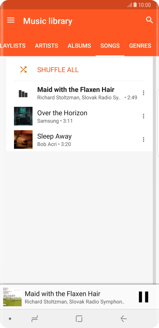 Press the song title at the bottom of the screen.