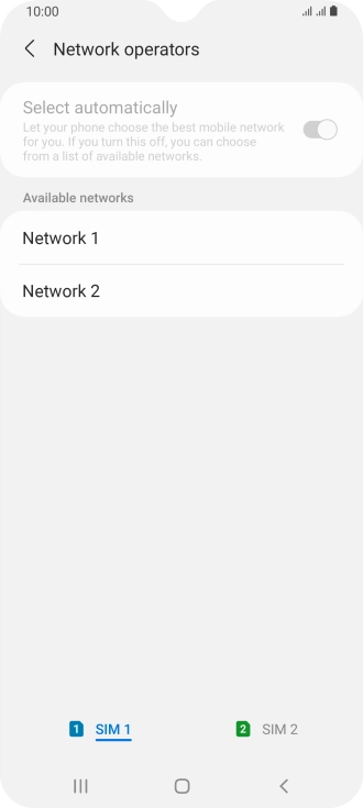 Press the required network.