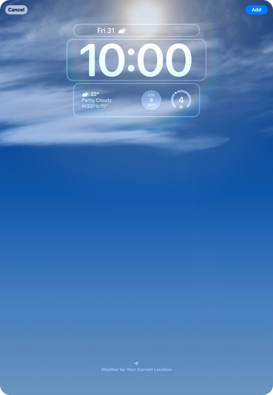 To customise the way the lock screen date is displayed, press the date widget and follow the instructions on the screen to find the required widget display mode.