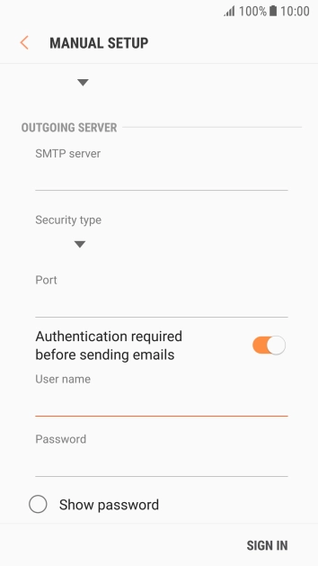 Press the field below 