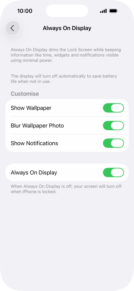 Press the indicator next to 