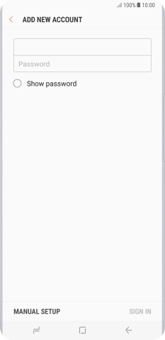 Press Password and key in the password for your email account.