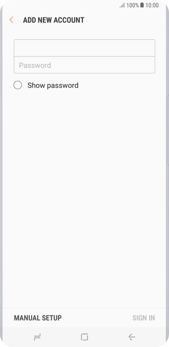 Press Password and key in the password for your email account.
