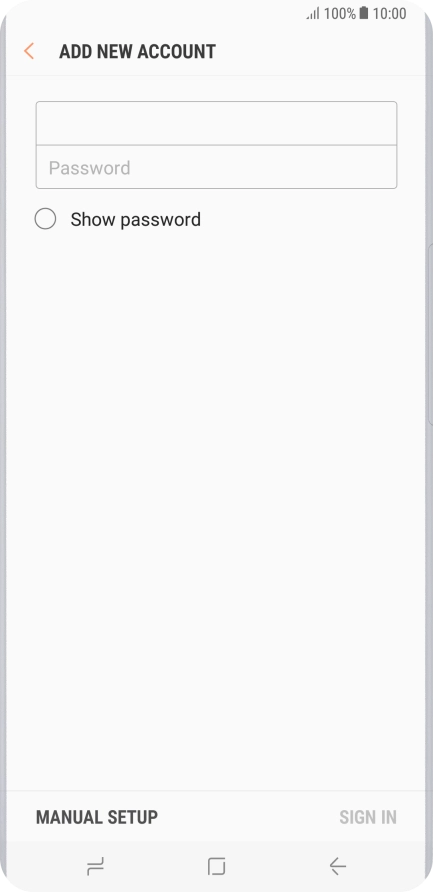 Press Password and key in the password for your email account.