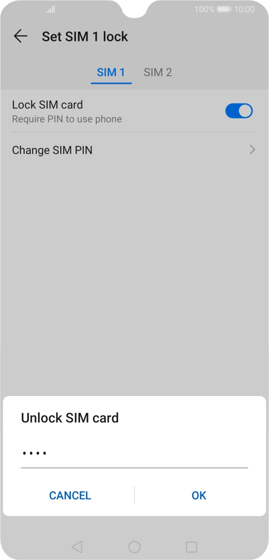 Key in your PIN and press OK. The default PIN is 1111.