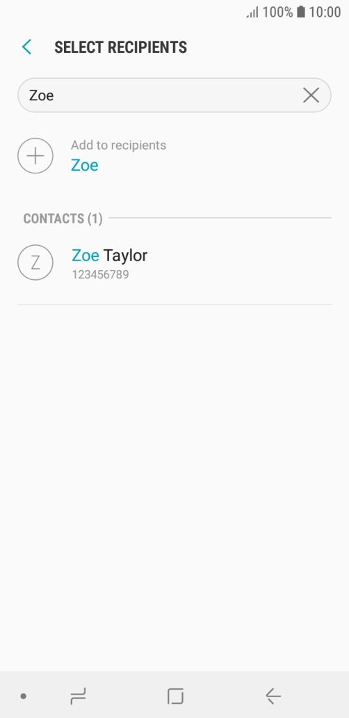 Press the required contact.