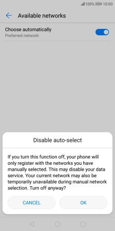 Press OK and your phone will search for networks.