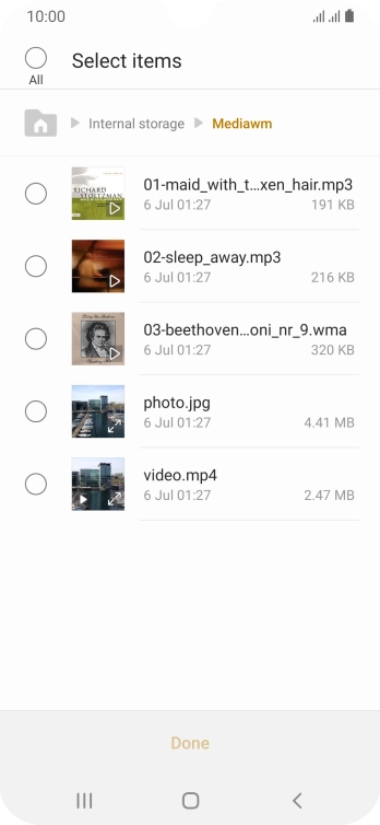 Press the required file.