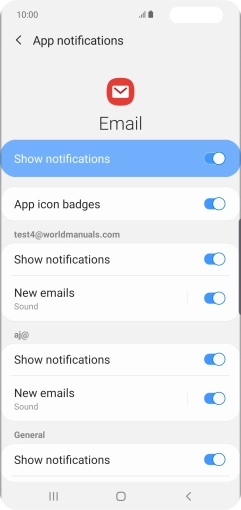 Press the indicator next to 
