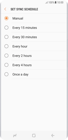 Press the required setting.