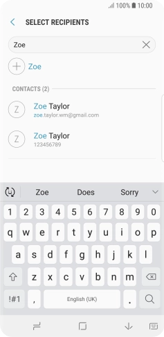 Press the required contact.
