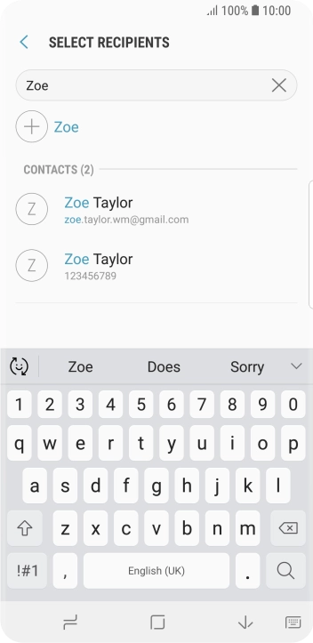 Press the required contact.