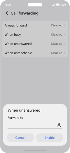 Key in +447953222222 and press Enable.