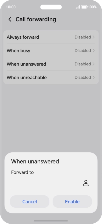 Key in +447953222222 and press Enable.