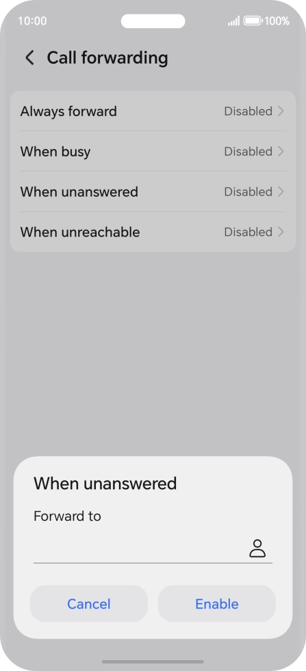 Key in +447953222222 and press Enable.
