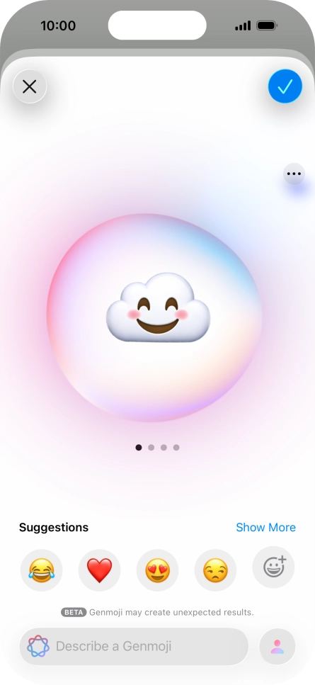 Slide your finger right or left on the screen to see the generated results.