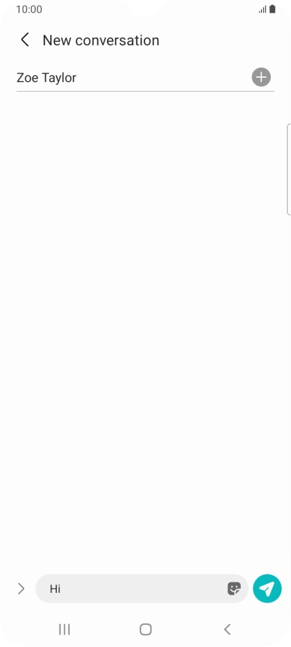 Press the send icon when you've finished your SMS.