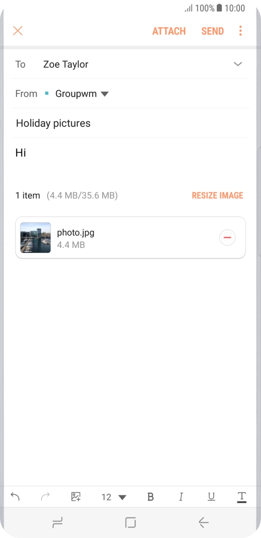 Press SEND when you've finished your email message.