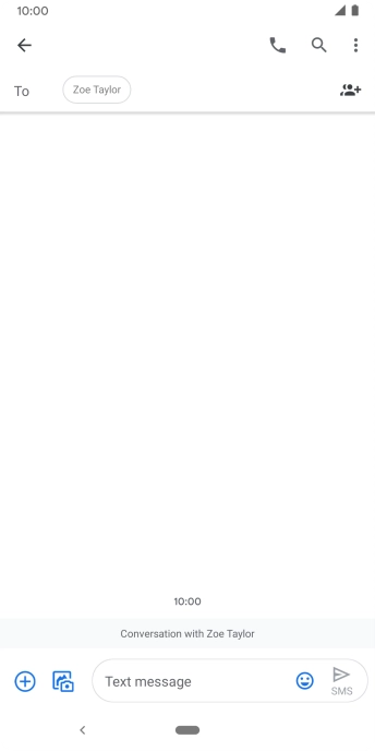 Press the text input field and write the text for your SMS.
