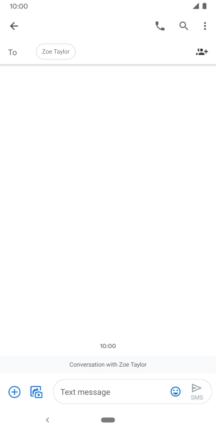 Press the text input field and write the text for your SMS.