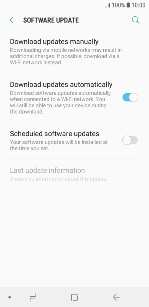 Press Download updates manually. If a new software version is available, it's displayed. Follow the instructions on the screen to update the phone software.