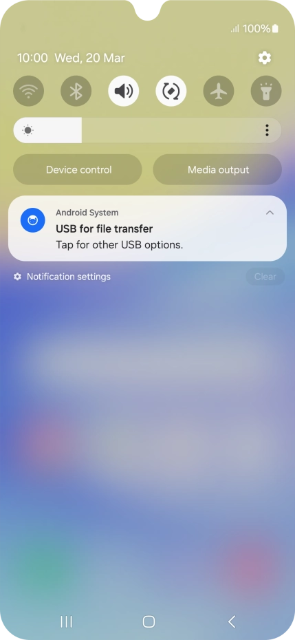 Press Tap for other USB options..