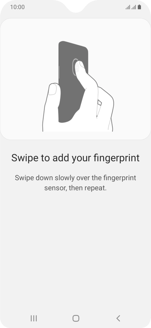 Follow the instructions on the screen to create the phone lock code using your fingerprint.