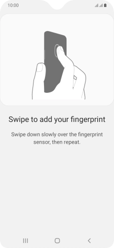 Follow the instructions on the screen to create the phone lock code using your fingerprint.