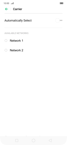 If you want to select a network automatically, press the indicator next to 