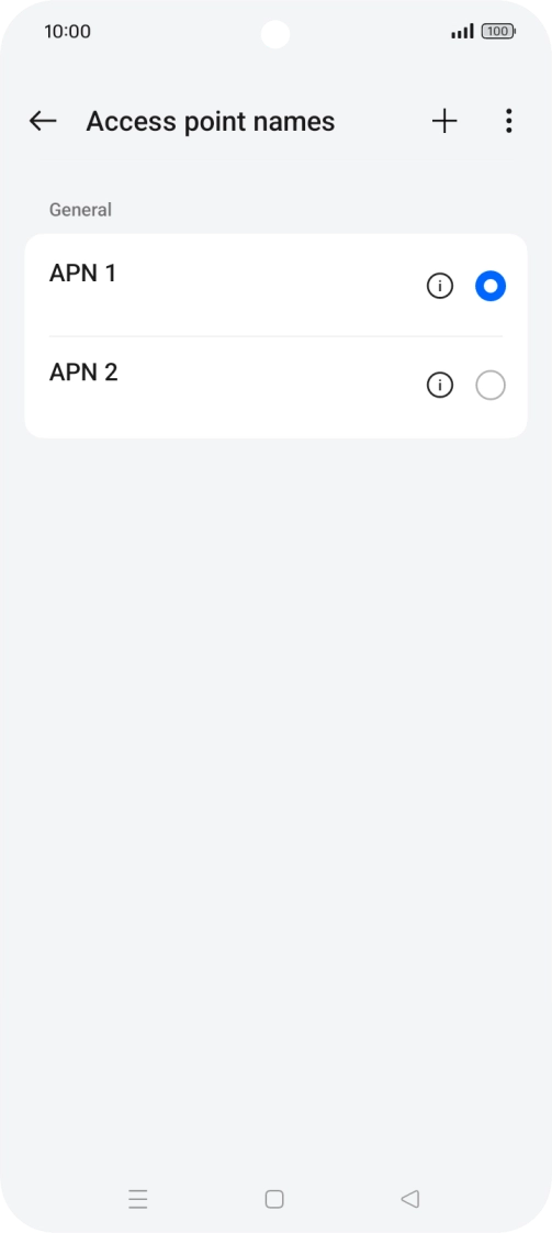 Press the field next to the data connection to activate it.