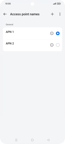 Press the field next to the data connection to activate it.