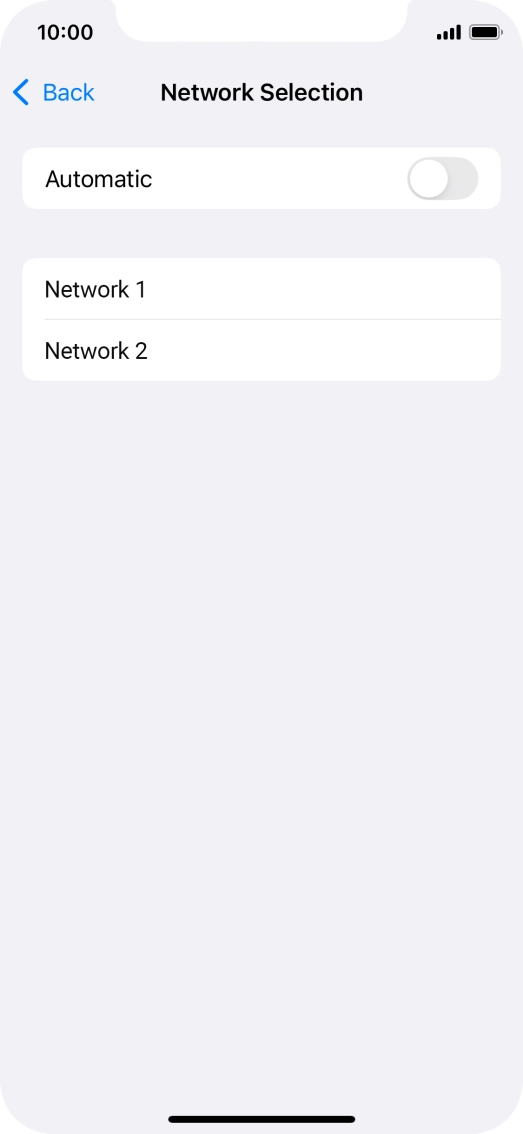 If you turn off the function, press the required network.