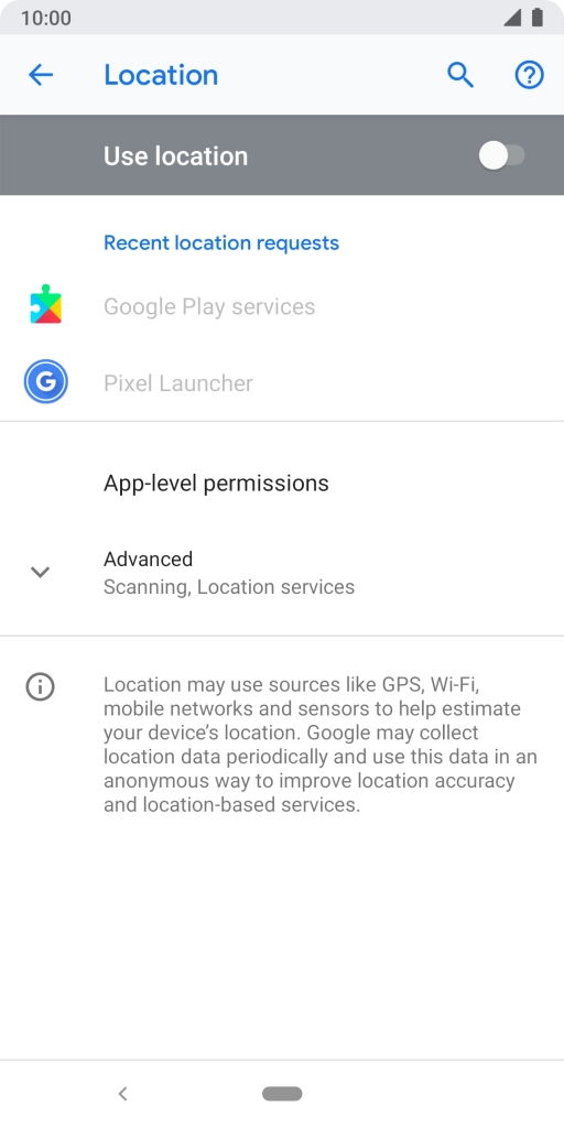 Press the indicator next to 
