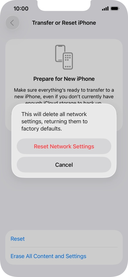 Press Reset Network Settings.