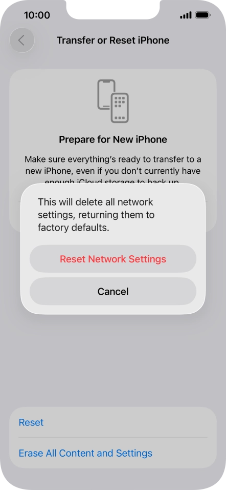 Press Reset Network Settings.