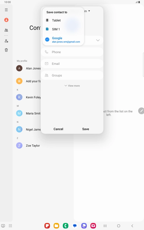 Press the required Google account.