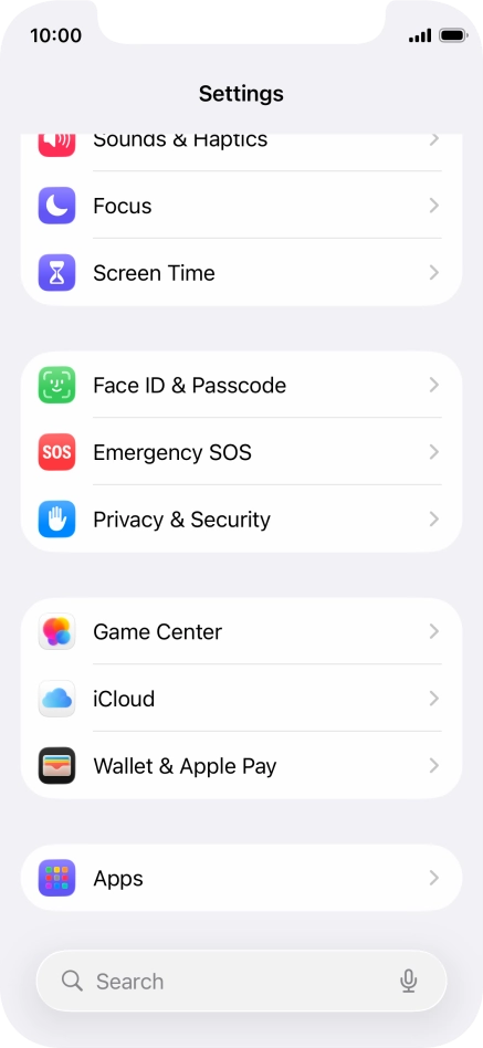 Press Face ID & Passcode.