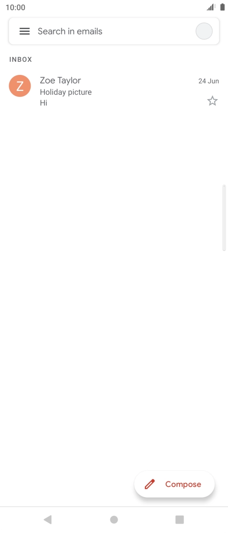 Press the email account icon.
