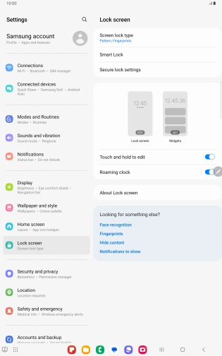 Press Screen lock type and key in the additional lock code you created earlier.