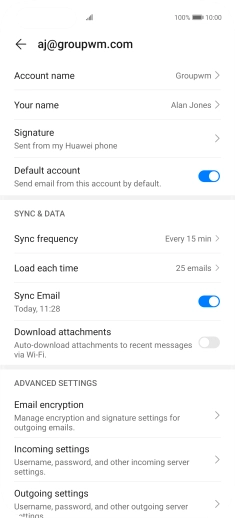 Press Account name and key in the required name.