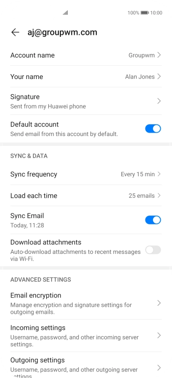 Press Account name and key in the required name.