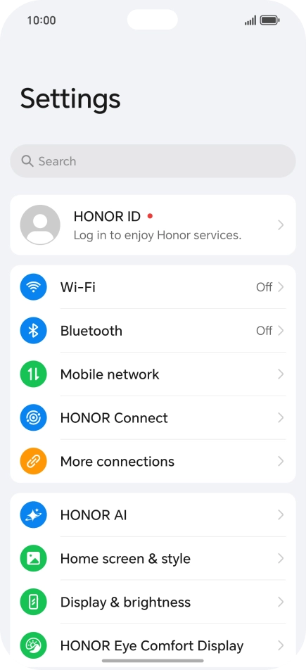 Press Mobile network.