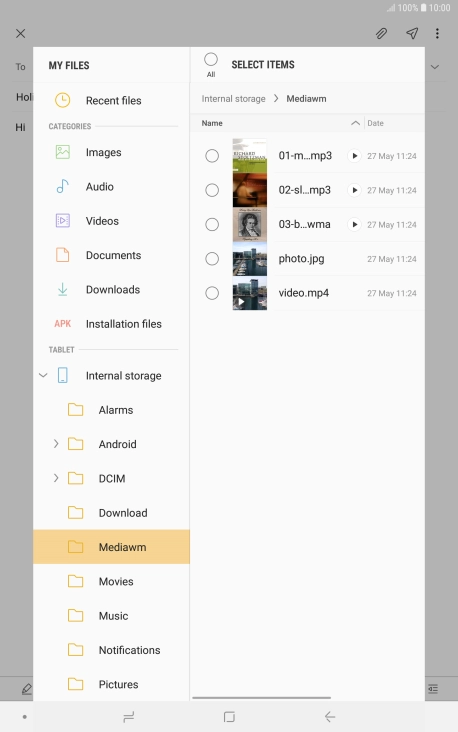 Press the required file.