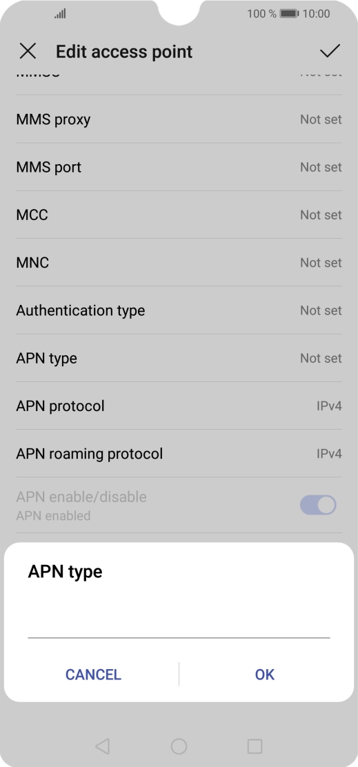 Key in default and press OK.