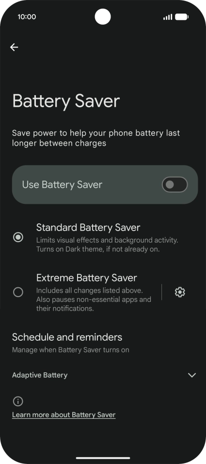 Press the required settings to turn them on or off.