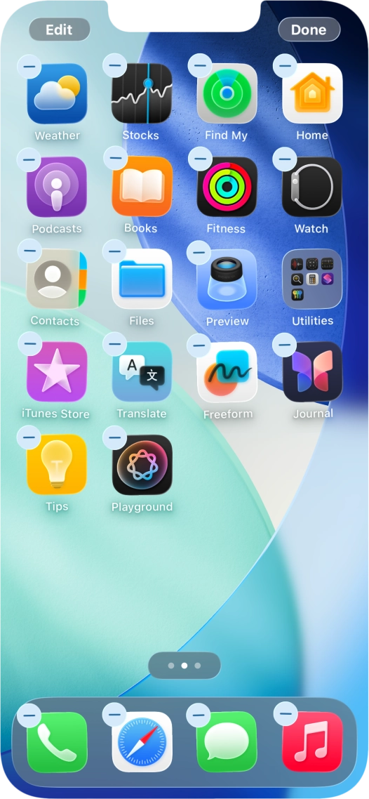 Press the home screen icon.