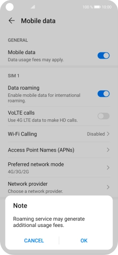 If you turn on the function, press OK.