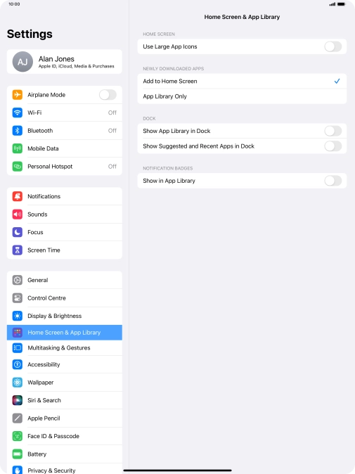 To add new downloaded apps to both the home screen and App Library, press Add to Home Screen.
