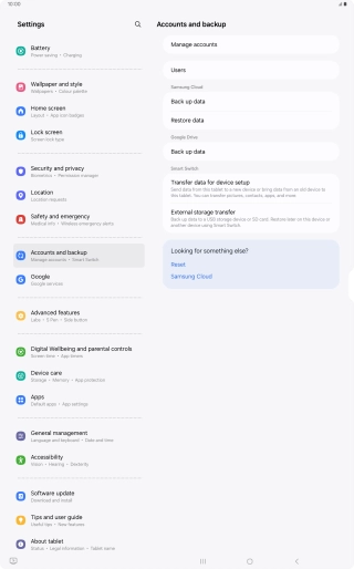 Press Manage accounts.