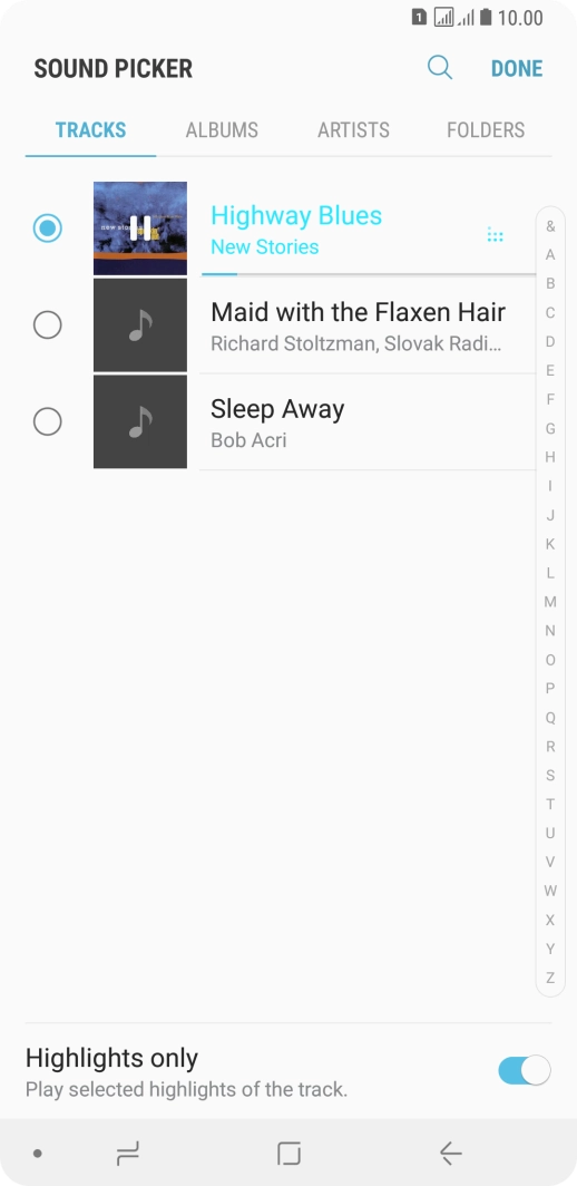 Once you've found a ring tone you like, press DONE.